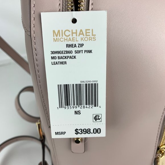 New Michael Kors Rhea Medium Leather Backpack - Picture 6 of 10